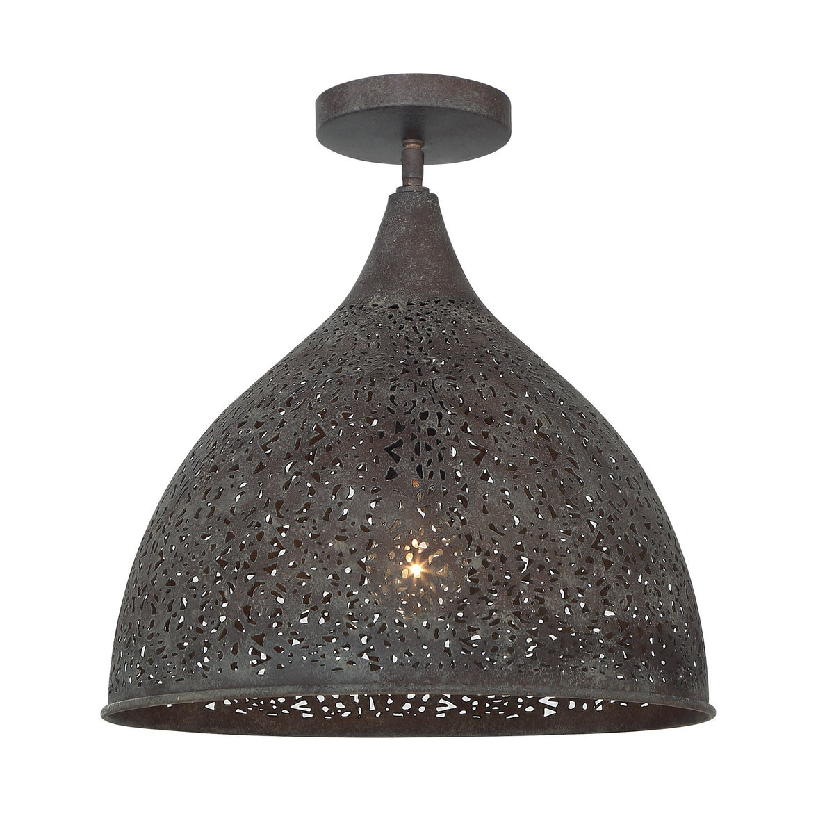 Jasmine One Light Semi Flush Mount in Forged Bronze