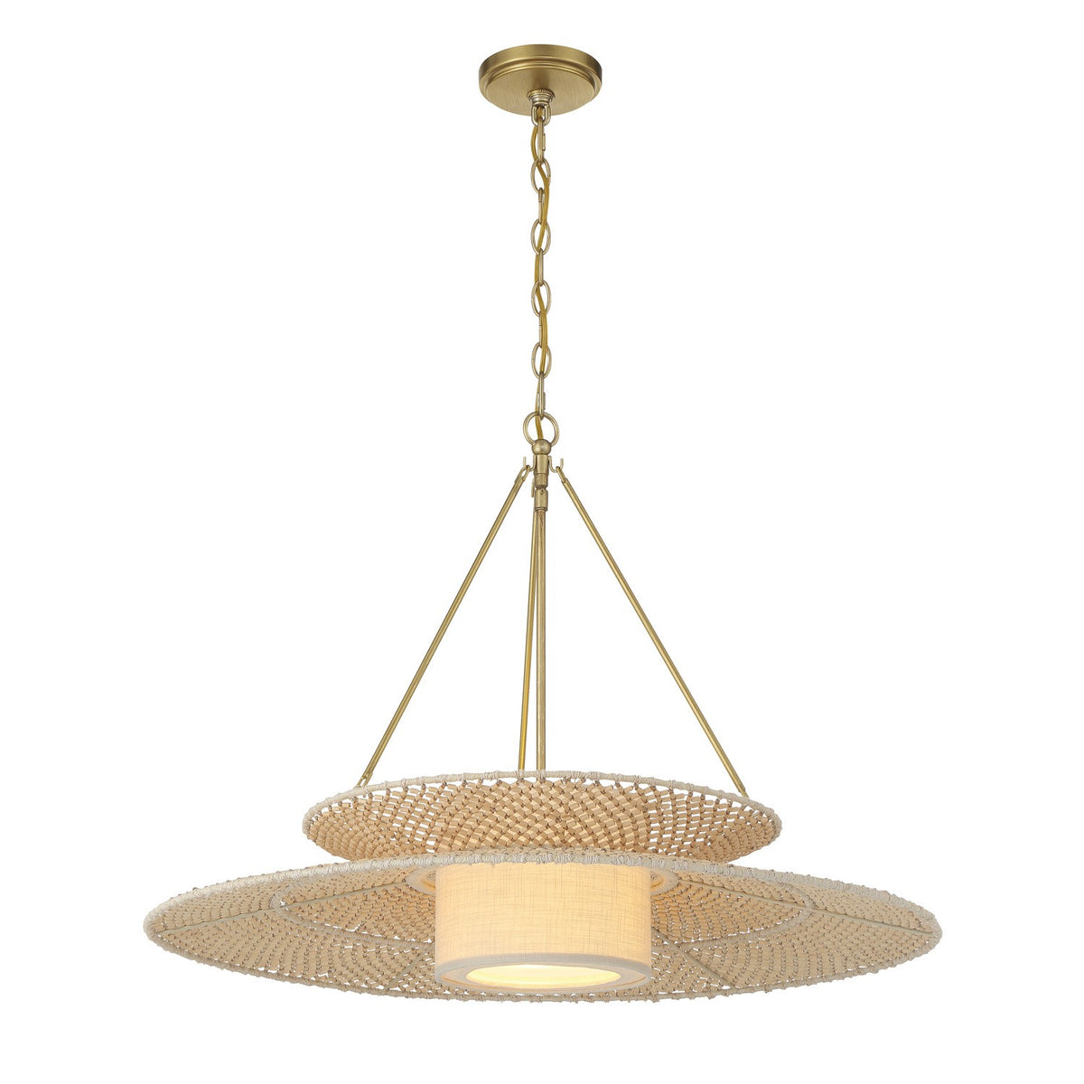 Lustre Juniper à une lumière en or doux