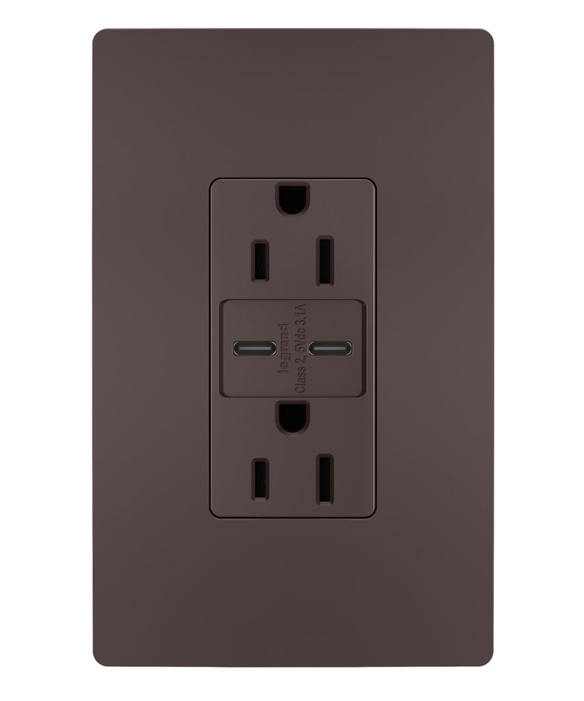 3.1 C-C USB+15A DUP REC DB VPK in Dark Bronze