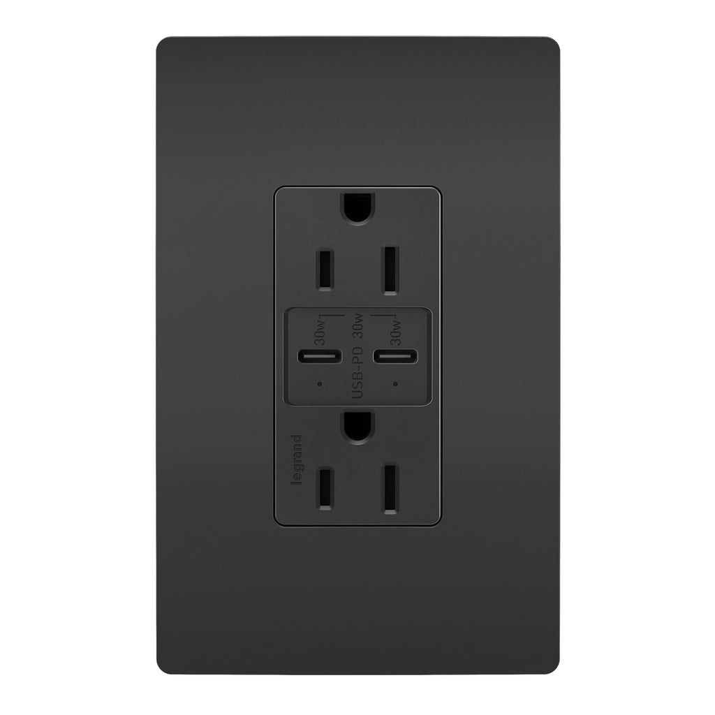 15A Tamper Resistant Ultra Fast PLUS Power Delivery USB Type C/C Outlet