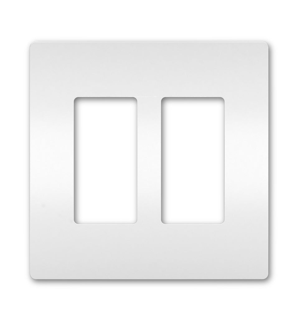 Two-Gang Screwless Wall Plate White in White