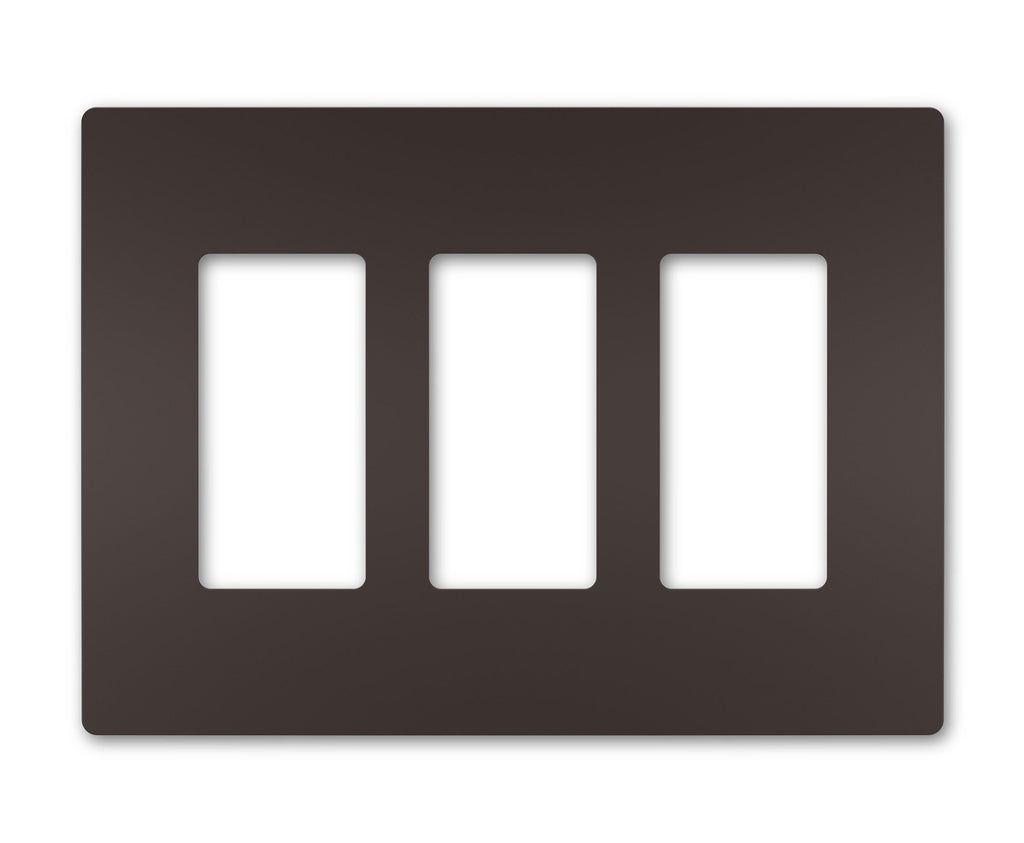 Three-Gang Screwless Wall Plate, in Dark Bronze