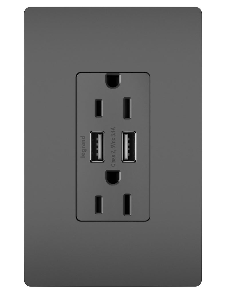 15A Tamper-Resistant USB Outlet