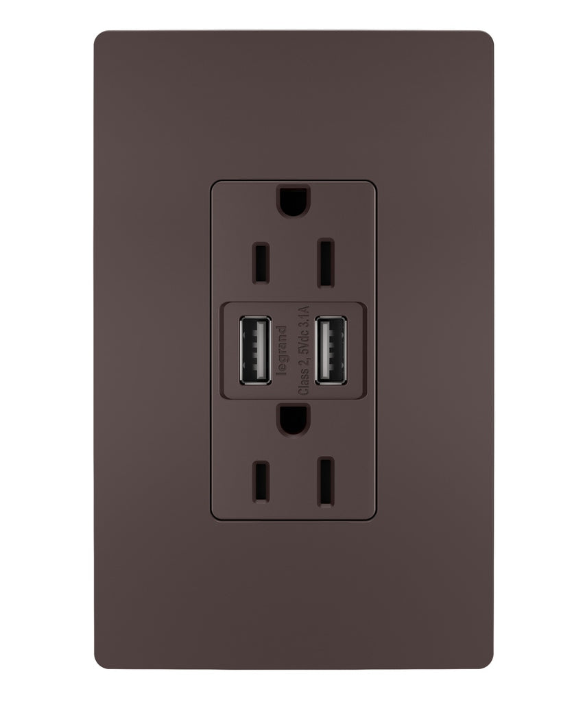 15A Tamper-Resistant USB Outlet