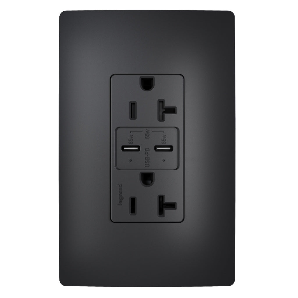 65W Commercial USB Outlet, Type C, 20A, Tamper-Resistant
