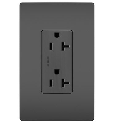Spec Grade 20A Tamper-Resistant Receptacles in Black