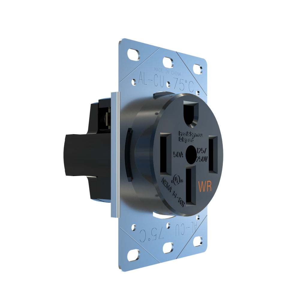 50A Weather-Resistant Electrical Outlet for RVs / EV Chargers