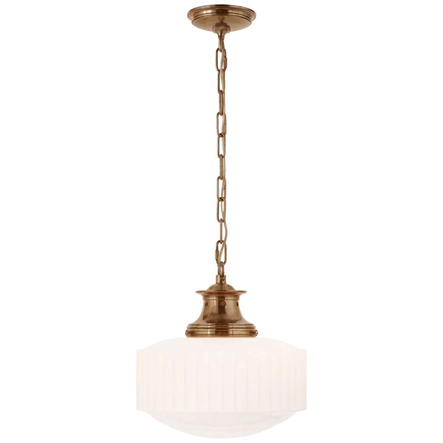 Milton Road One Light Pendant in Hand-Rubbed Antique Brass