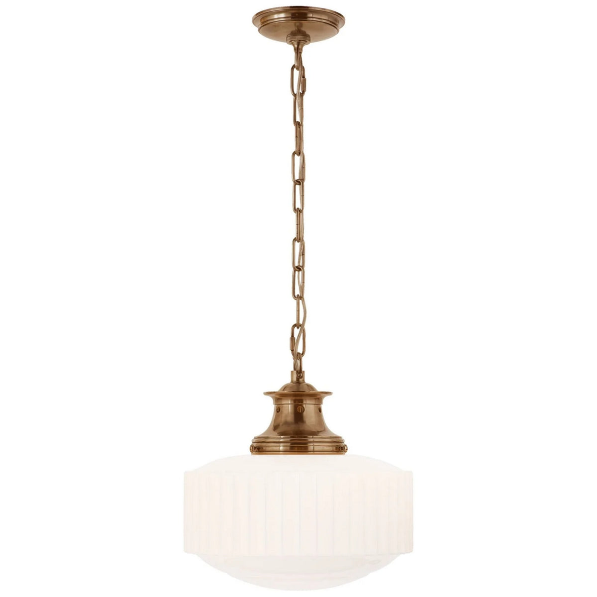 Milton Road One Light Pendant in Hand-Rubbed Antique Brass