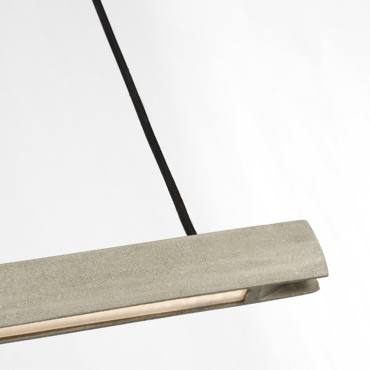 Lino LED Linear Chandelier in Honed Concrete