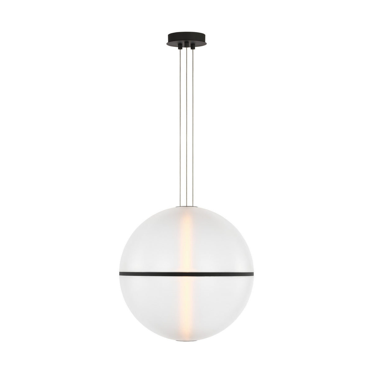Bicono Round LED Pendant in Nightshade Black
