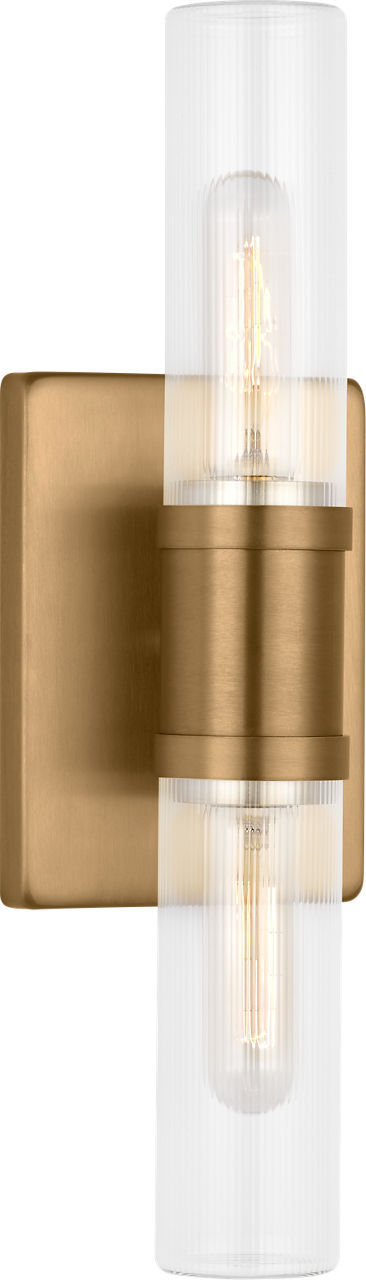 Keaton Two Light Vanity en laiton satiné | Laiton satiné