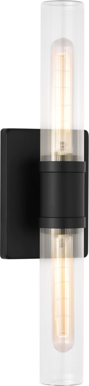 Keaton Two Light Vanity in Midnight Black | Midnight Black