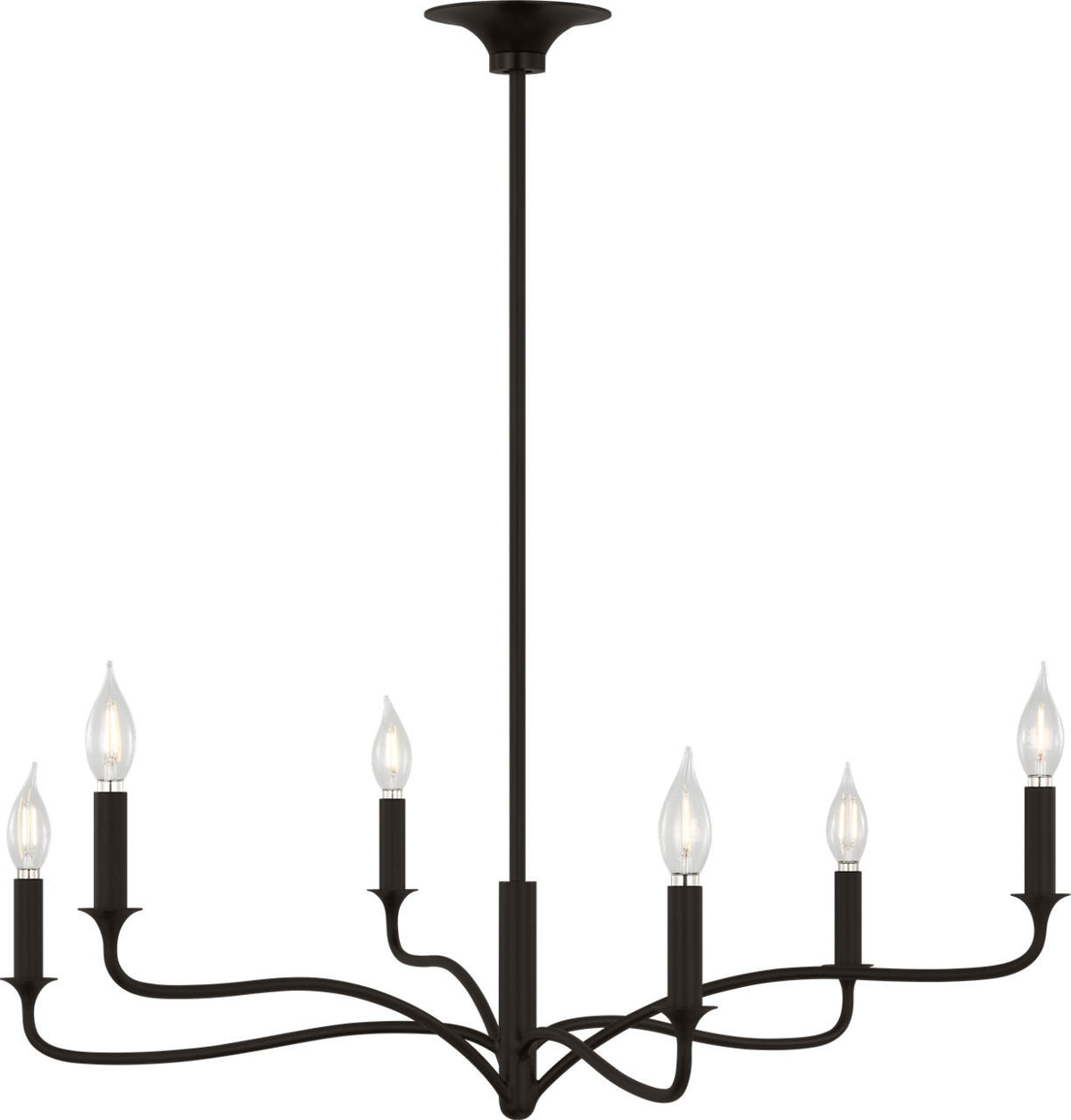 Lustre Chatsworth à six lumières en fer vieilli | Fer vieilli