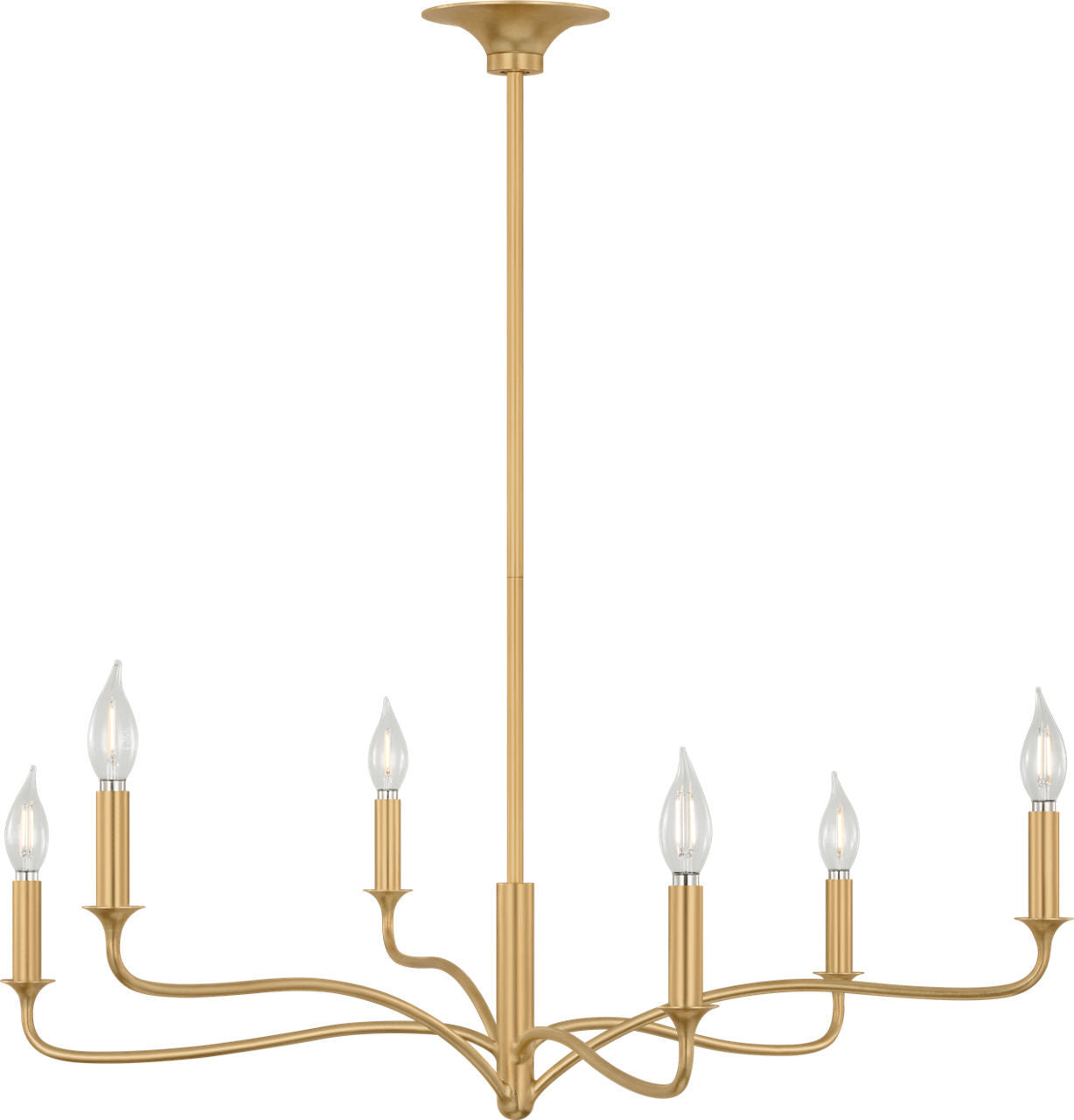 Lustre Chatsworth à six lumières couleur bronze | Bronze
