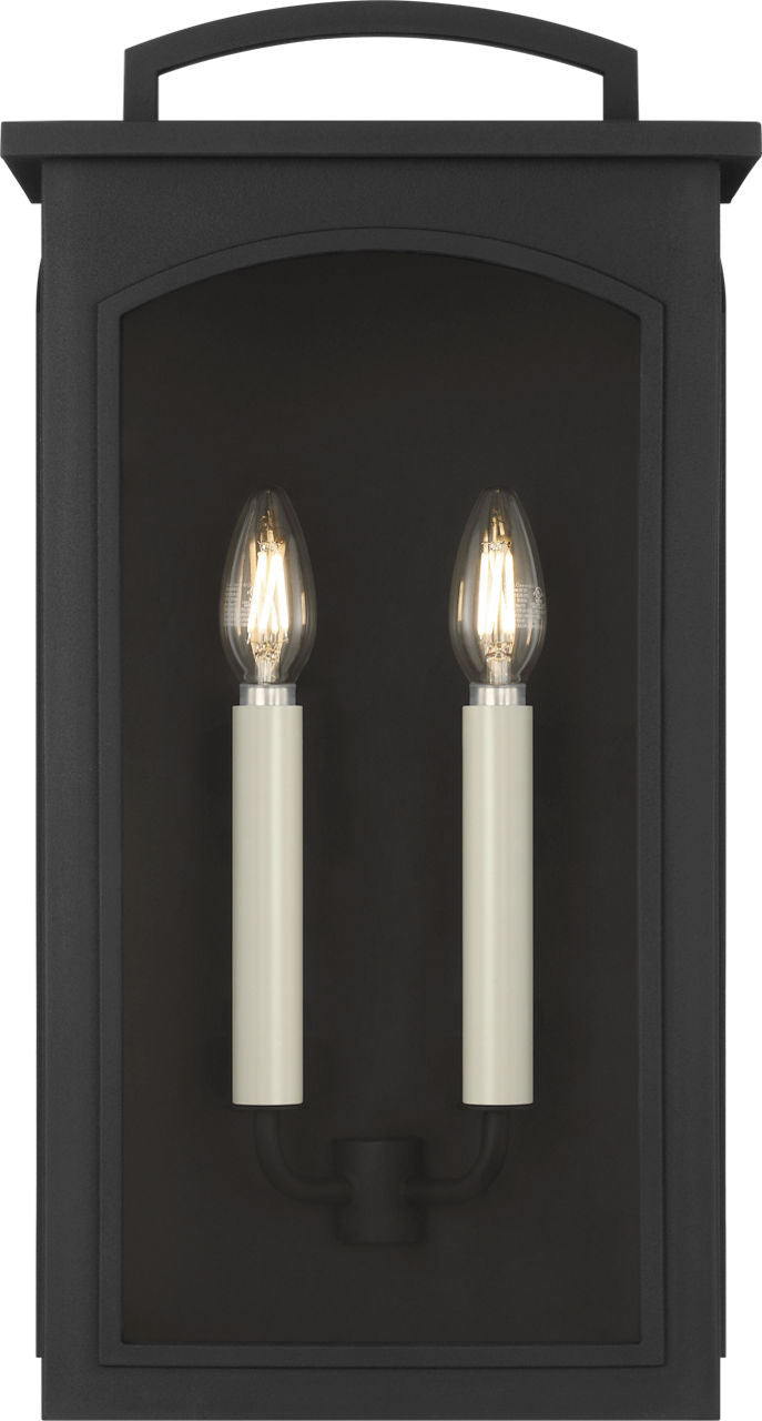 Modesto Two Light Wall Lantern in Textured Black | Textured Black