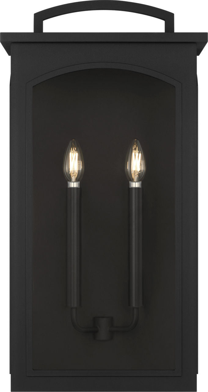 Modesto Two Light Wall Lantern in Textured Black | Textured Black