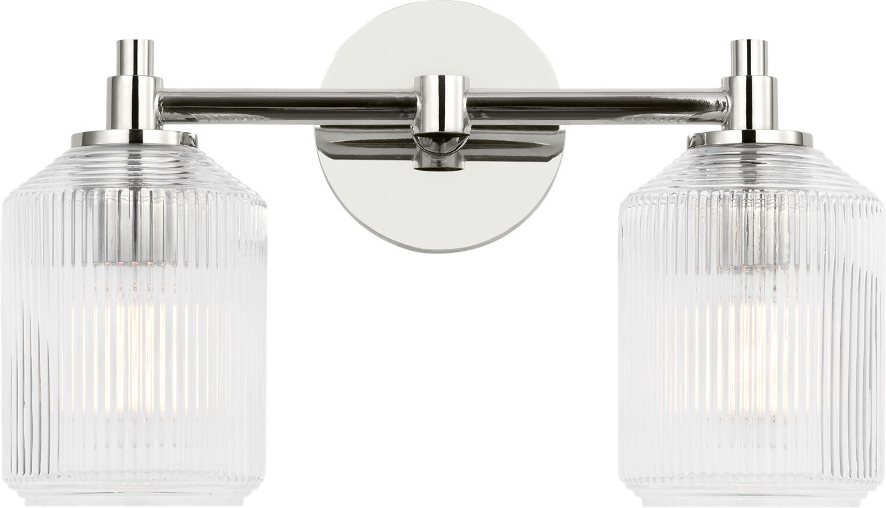 Barstow Two Light Bath in Polished Nickel | Polished Nickel