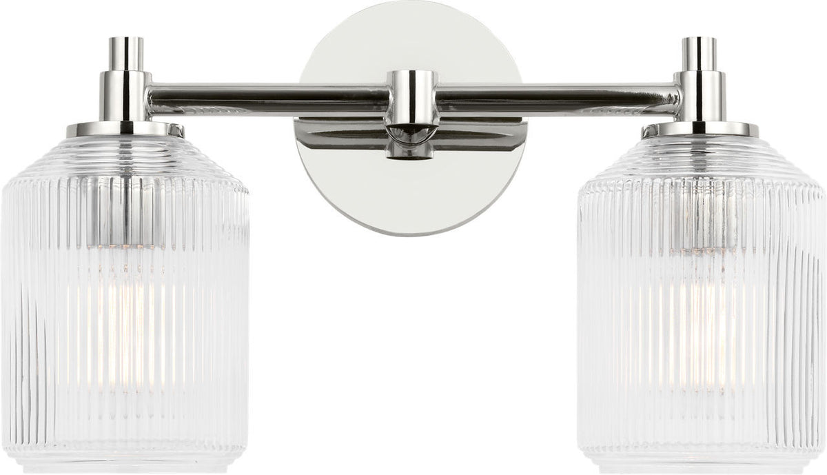 Barstow Two Light Bath in Polished Nickel | Polished Nickel