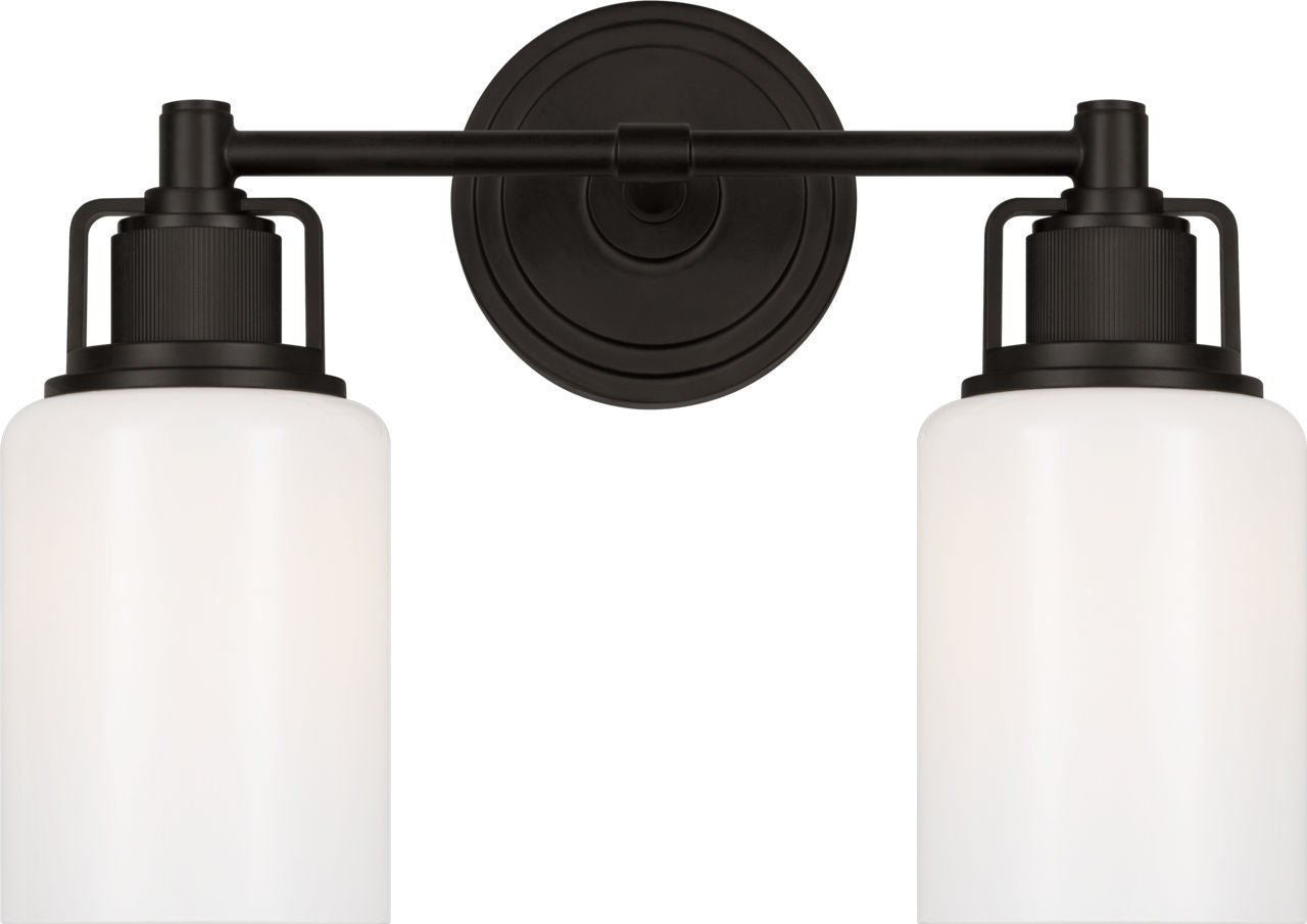 Applique de bain Ashford à deux lumières en fer vieilli | Fer vieilli