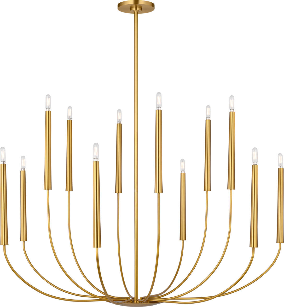 Lustre Lois 12 lumières en laiton bruni | Laiton bruni