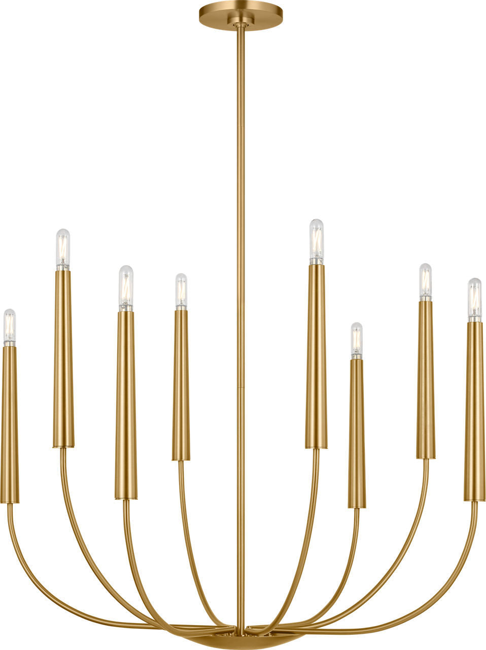Lois Eight Light Chandelier in Burnished Brass | Burnished Brass