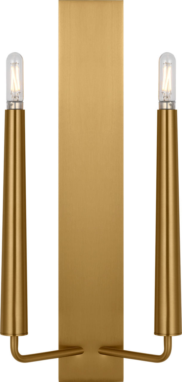 Lois Two Light Wall Sconce in Burnished Brass | Burnished Brass