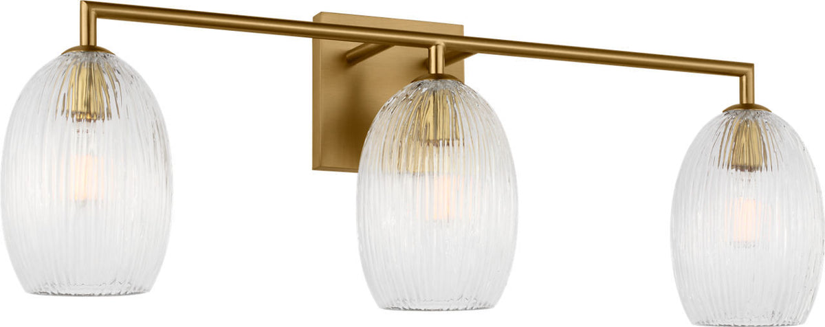 Serafina Three Light Bath in Burnished Brass | Burnished Brass