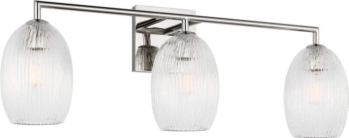 Serafina Three Light Bath in Polished Nickel | Polished Nickel