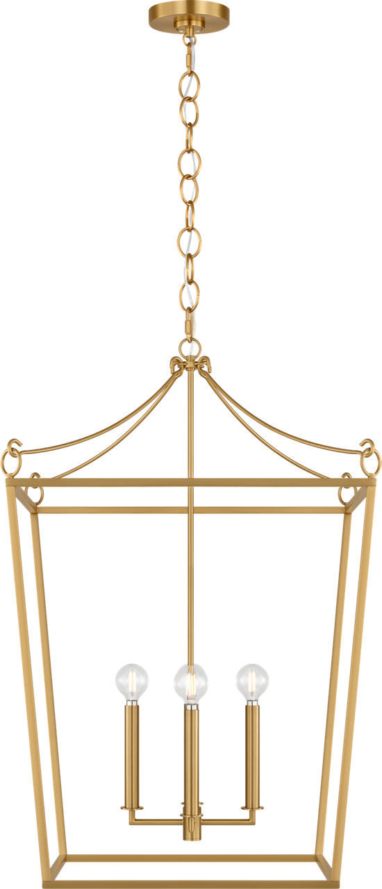 Carlyle Four Light Lantern in Burnished Brass | Burnished Brass