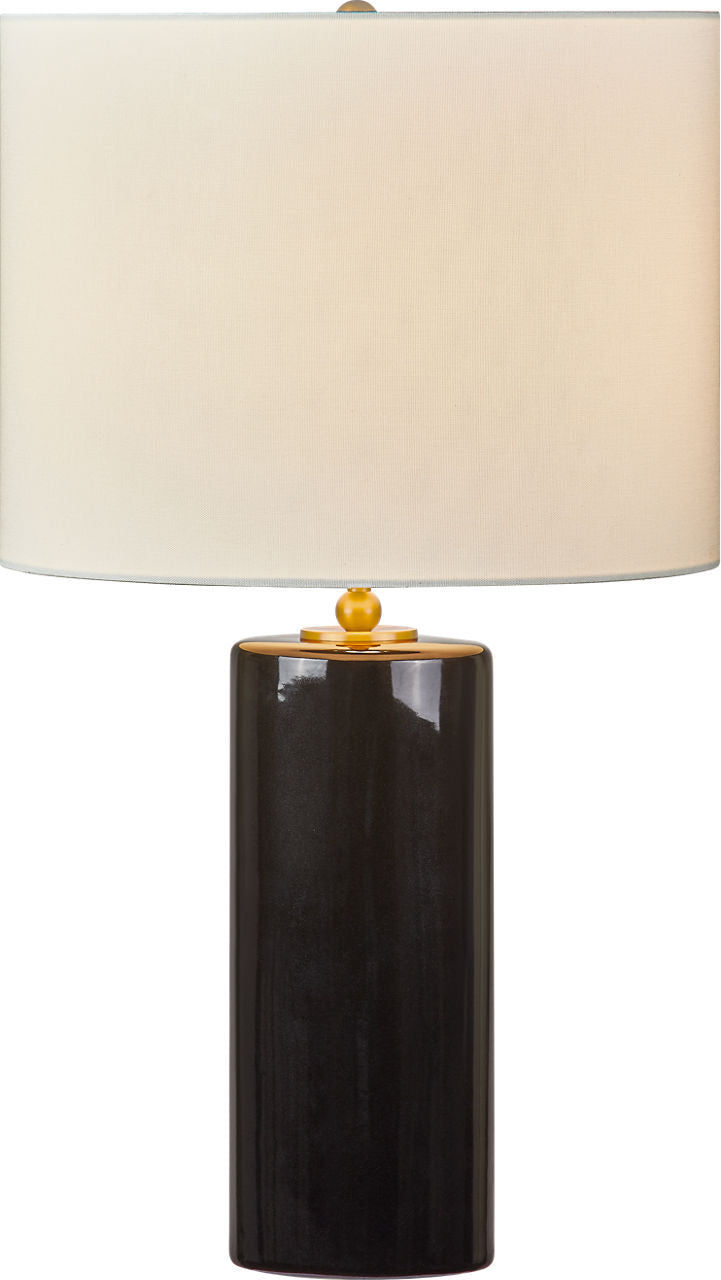 Lauren One Light Table Lamp in Black Ceramic | Black Ceramic