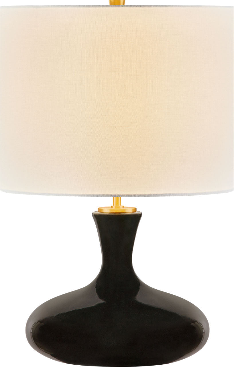 Amber One Light Table Lamp in Black Ceramic | Black Ceramic