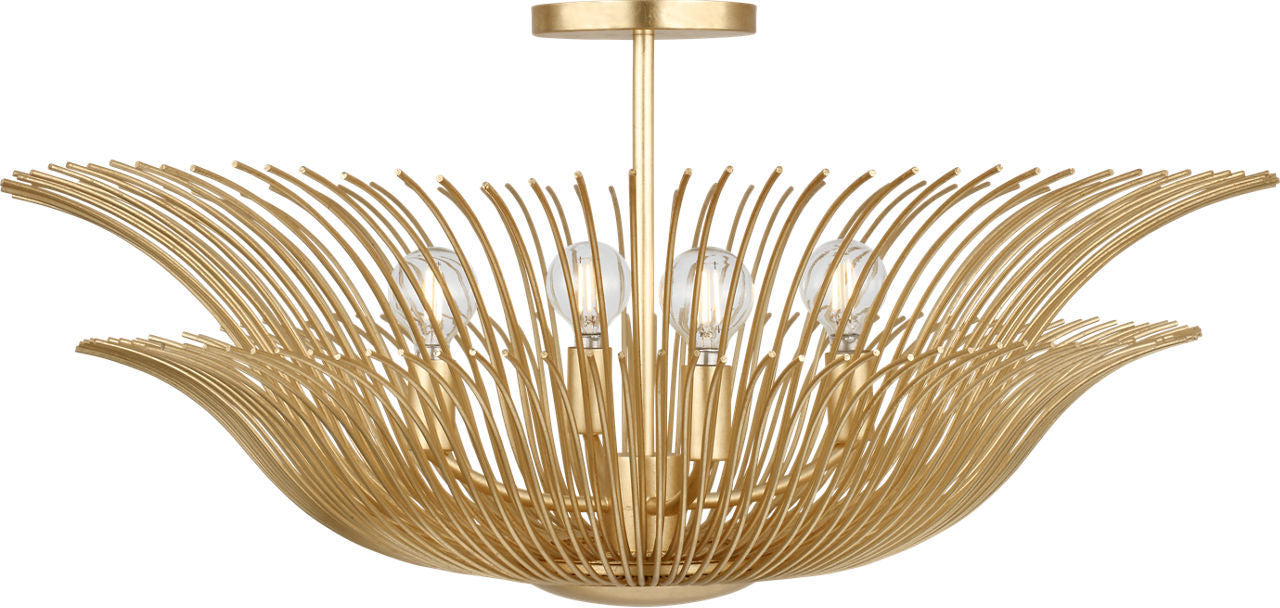 Dorelle Four Light Flush Mount in Gild | Gild
