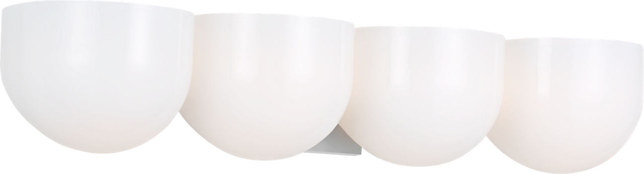 Applique de bain Cheverny à quatre lumières en nickel poli | Nickel poli