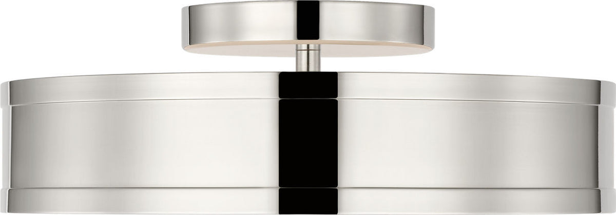 Dupont Semi Flush Mount in Polished Nickel | Polished Nickel