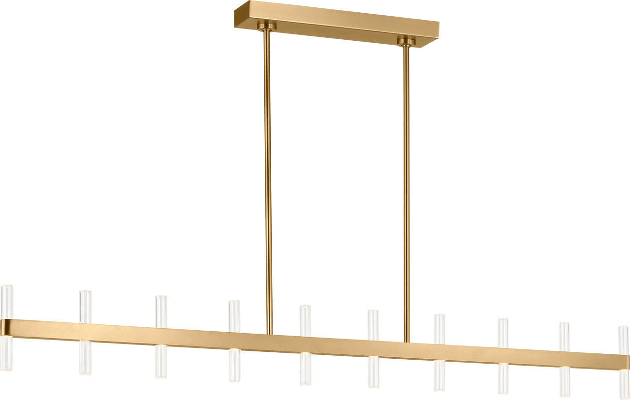 Suspension linéaire Silas LED en laiton bruni | Laiton bruni