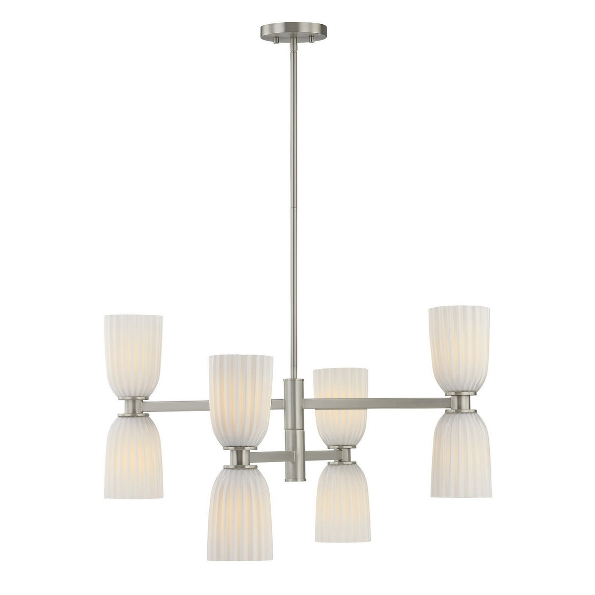 Baldwin Eight Light Chandelier in Satin Nickel