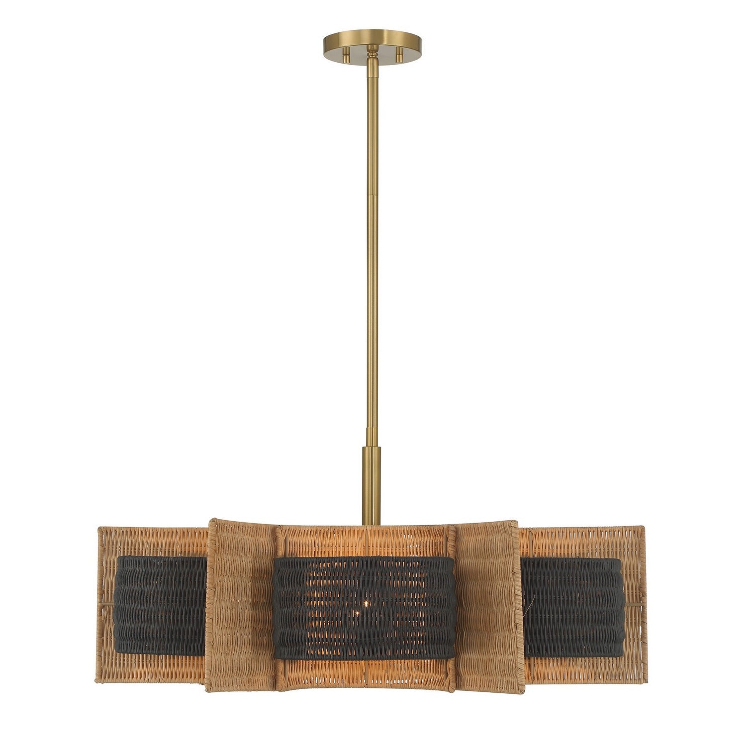 Espacio Six Light Chandelier in Warm Brass