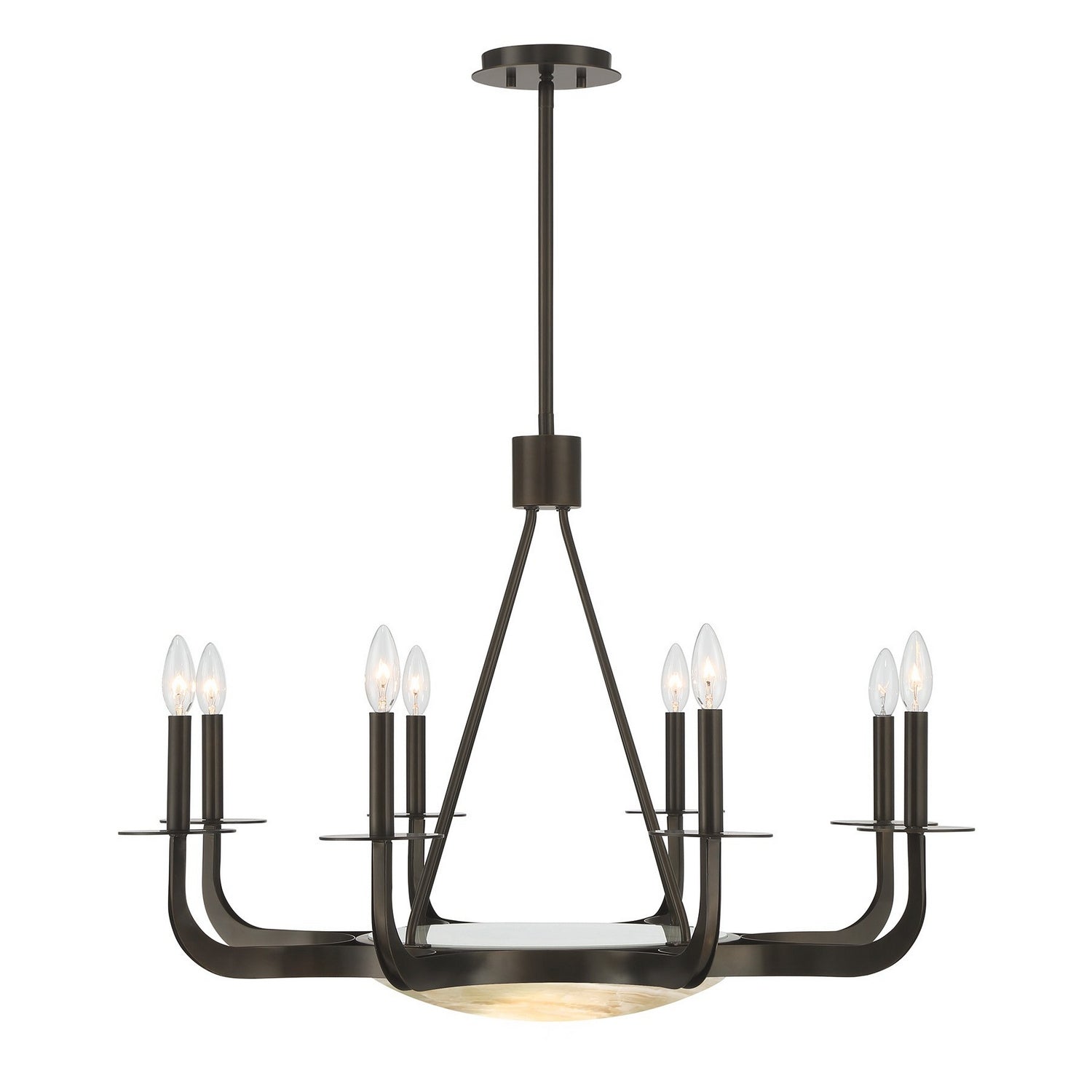 Lustre Salford à neuf lumières en bronze méditerranéen