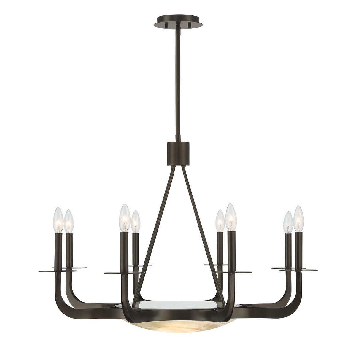Salford Nine Light Chandelier in Mediterranean Bronze
