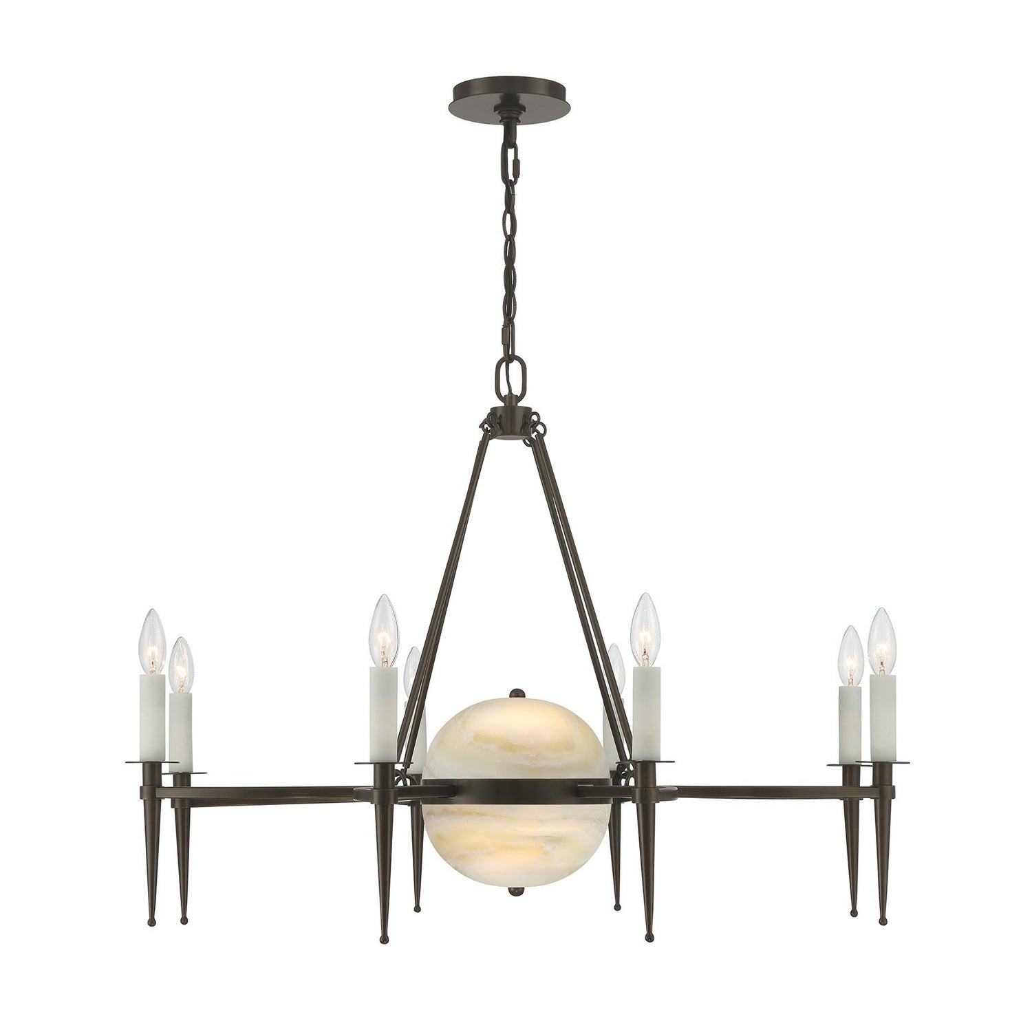 Sanger Ten Light Chandelier in Mediterranean Bronze