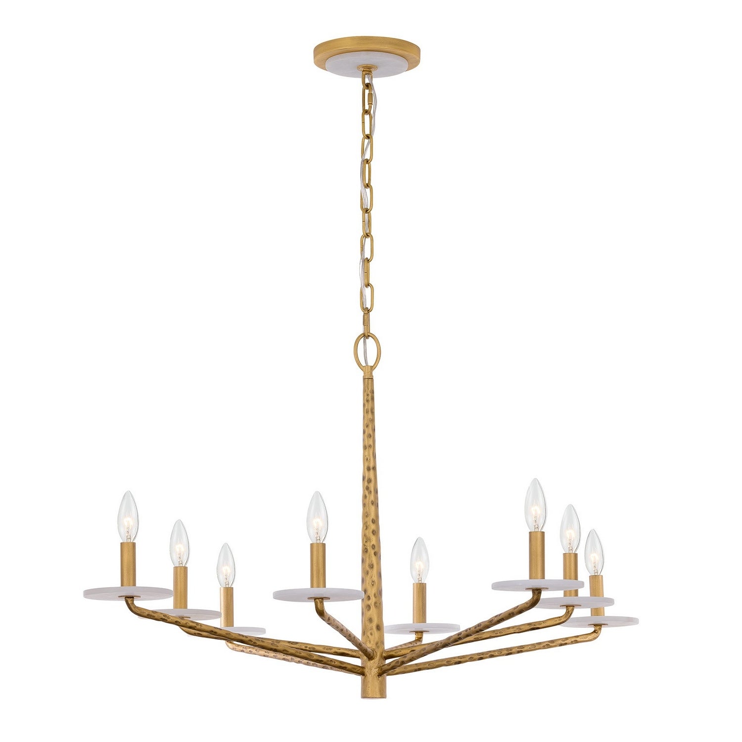 Judi Eight Light Chandelier in Distressed Gold