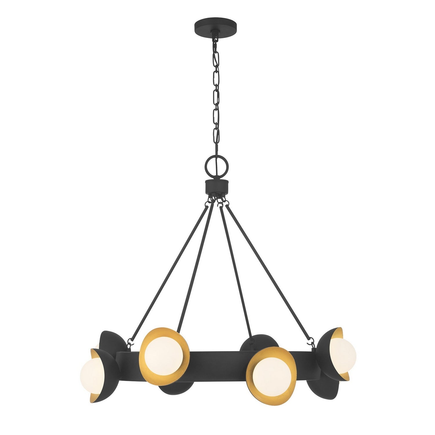 Pierson LED Chandelier in Black Cashmere and True Gold