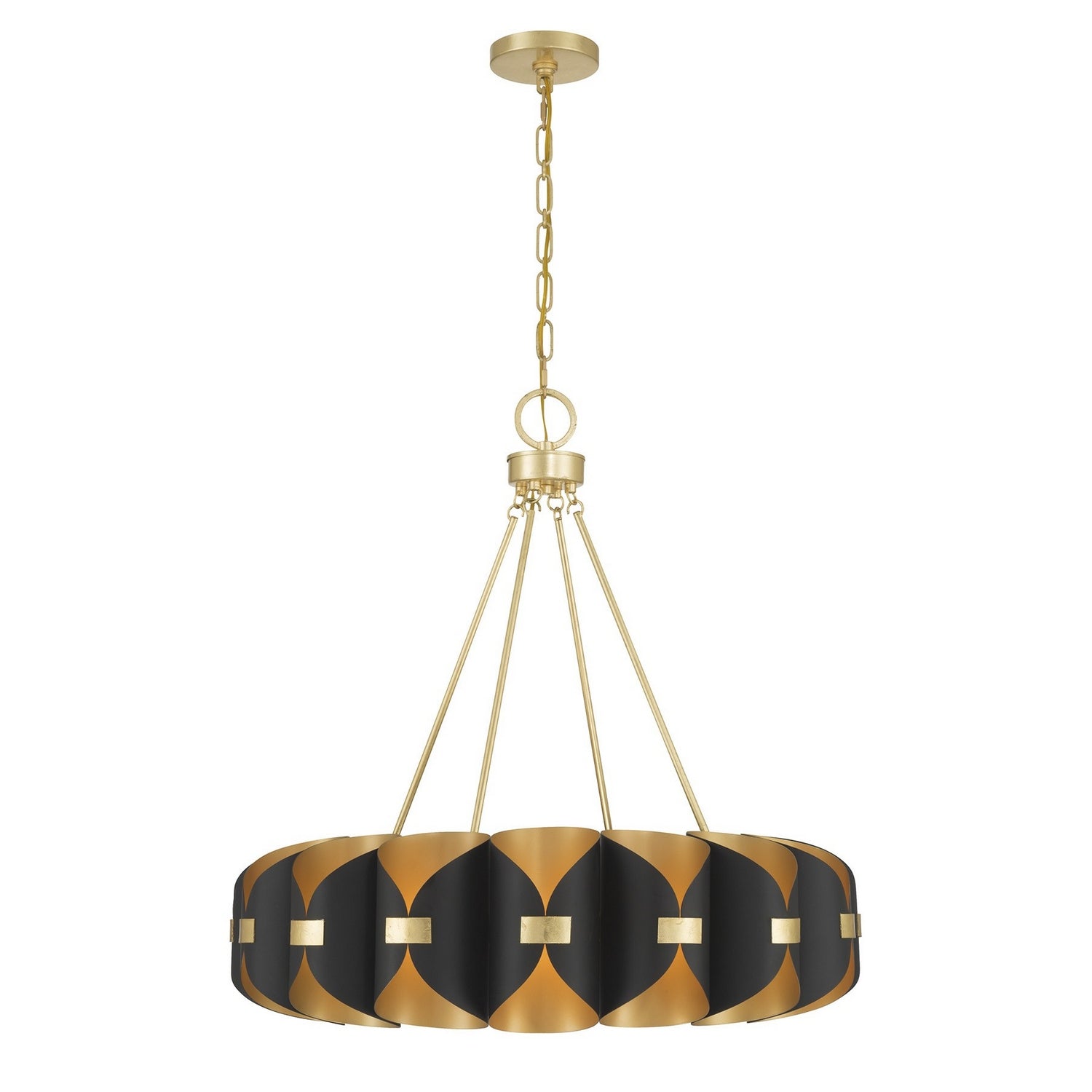 Lustre LED Pelham en cachemire noir et or véritable