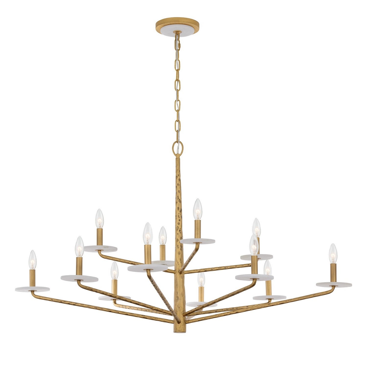Judi 12 Light Chandelier in Distressed Gold