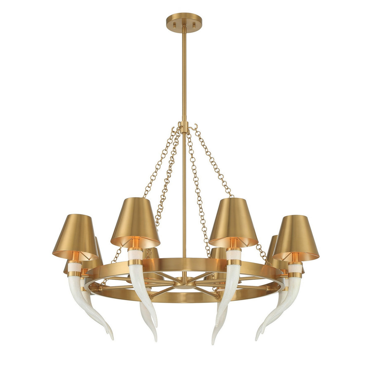 Hearne Eight Light Chandelier in Warm Brass