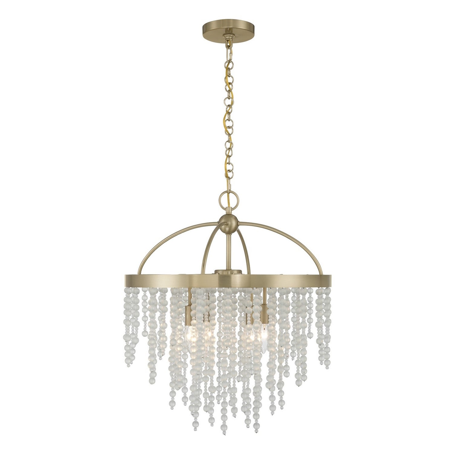 Jeanette Four Light Chandelier in Noble Brass