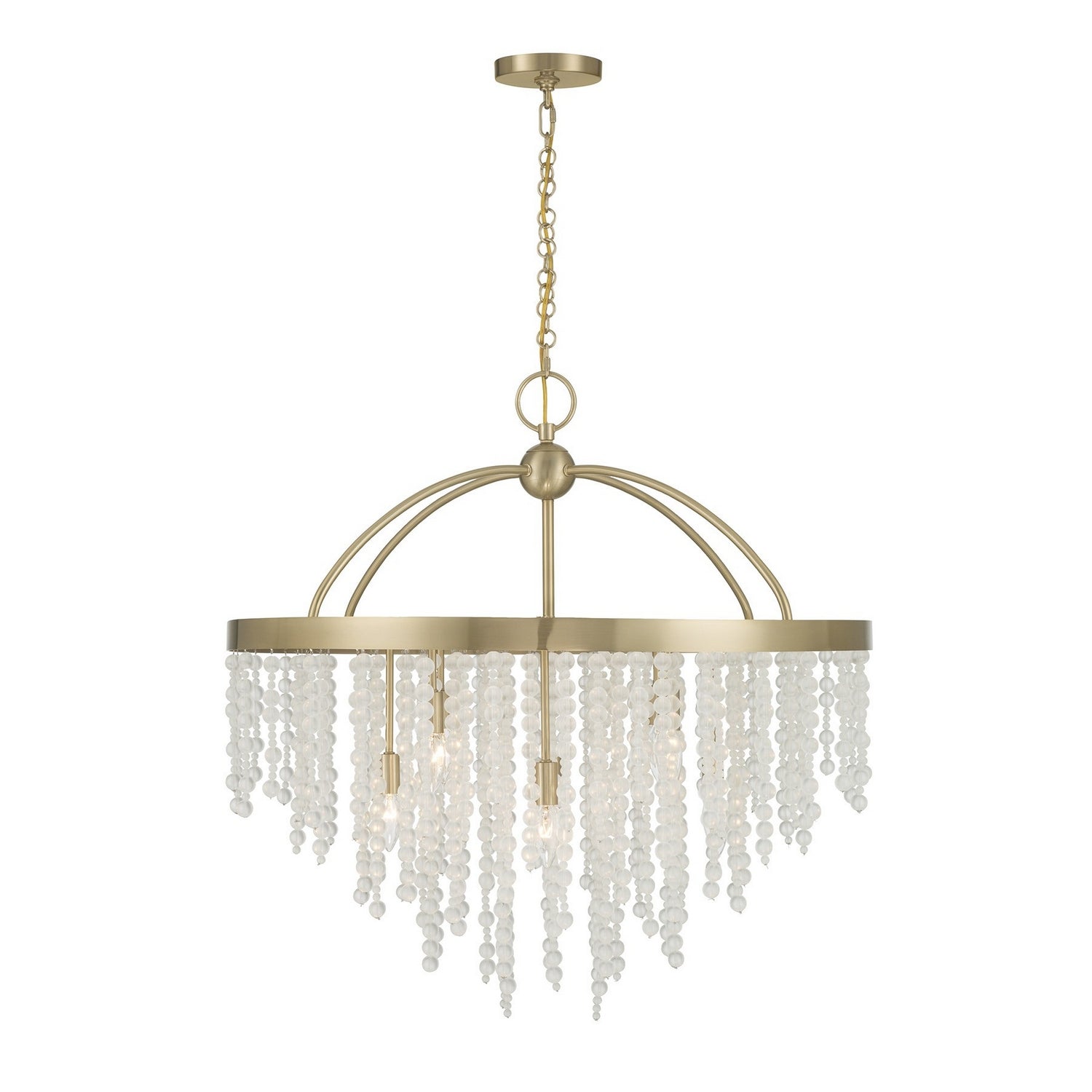 Lustre huit lumières Jeanette en laiton noble