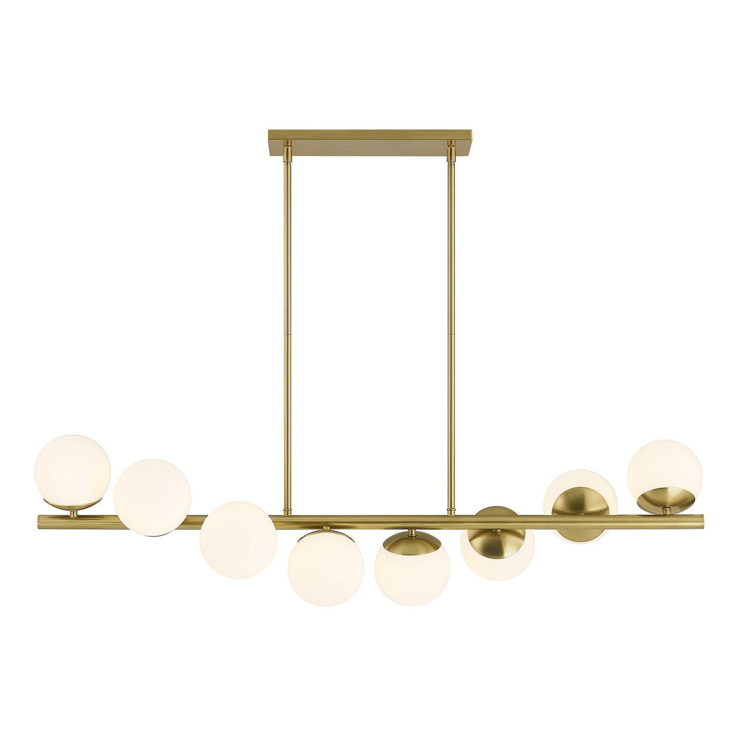 Turin Eight Light Linear Chandelier in Warm Brass