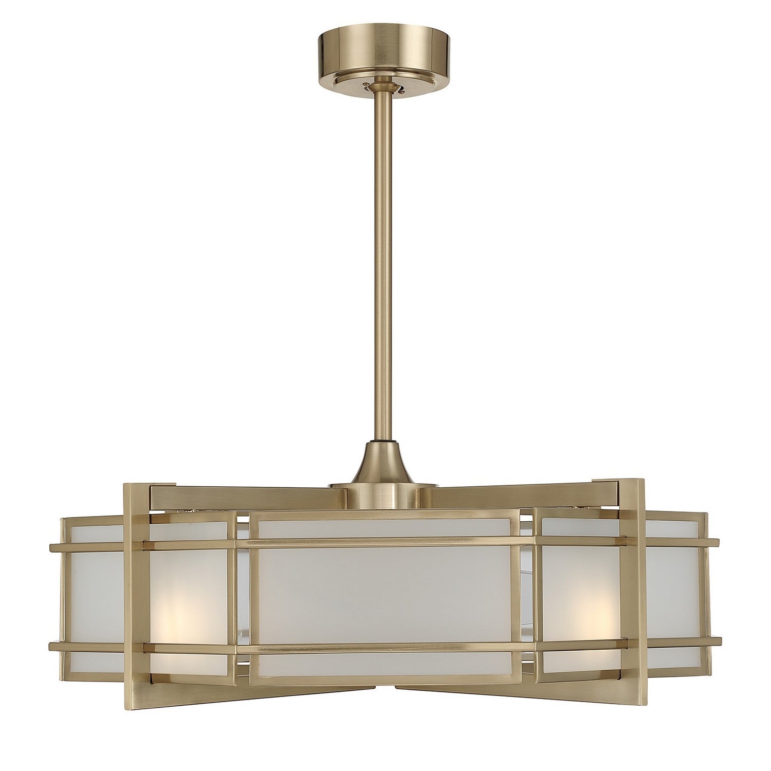 Canterbury Four Light Fan D'Lier in Noble Brass